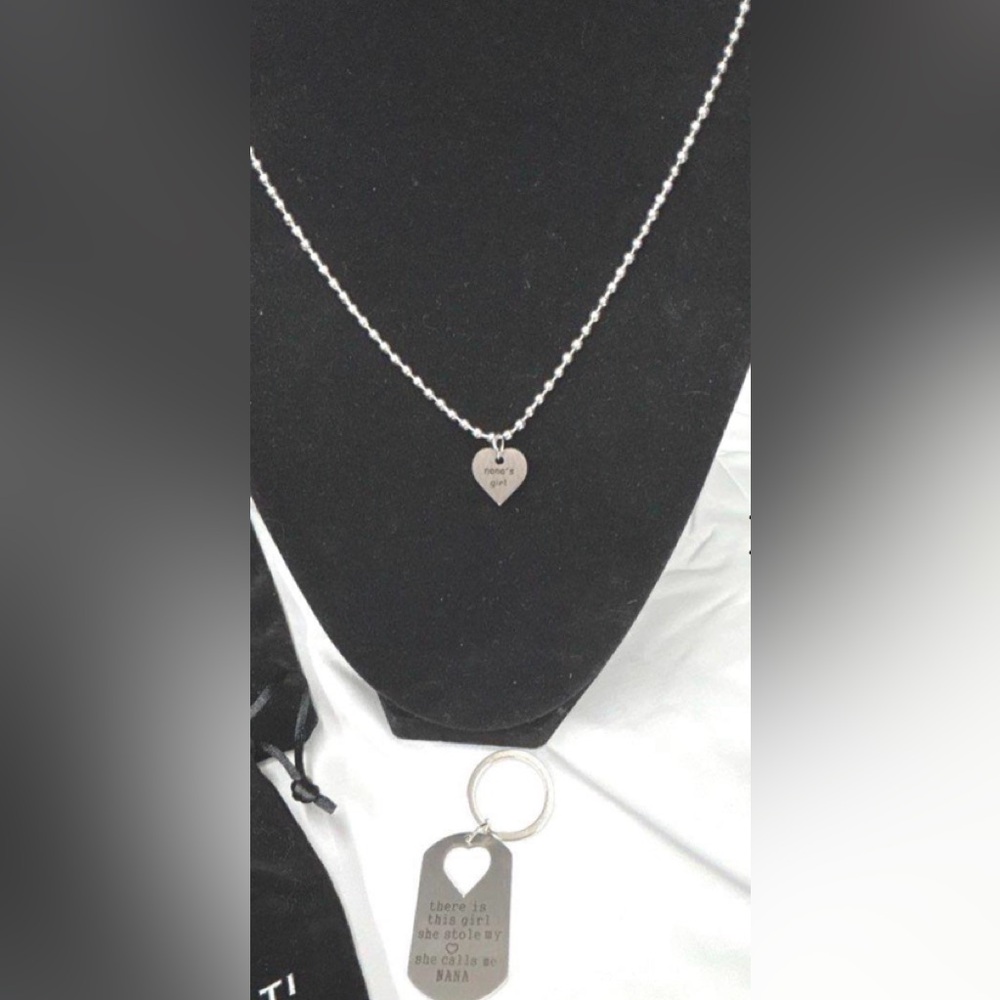 Luvalti’s Nana’s Girl Heart Necklace and Keychain NIB